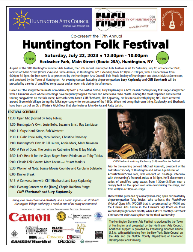 Huntington Folk Festival Folk Music Society of Huntington